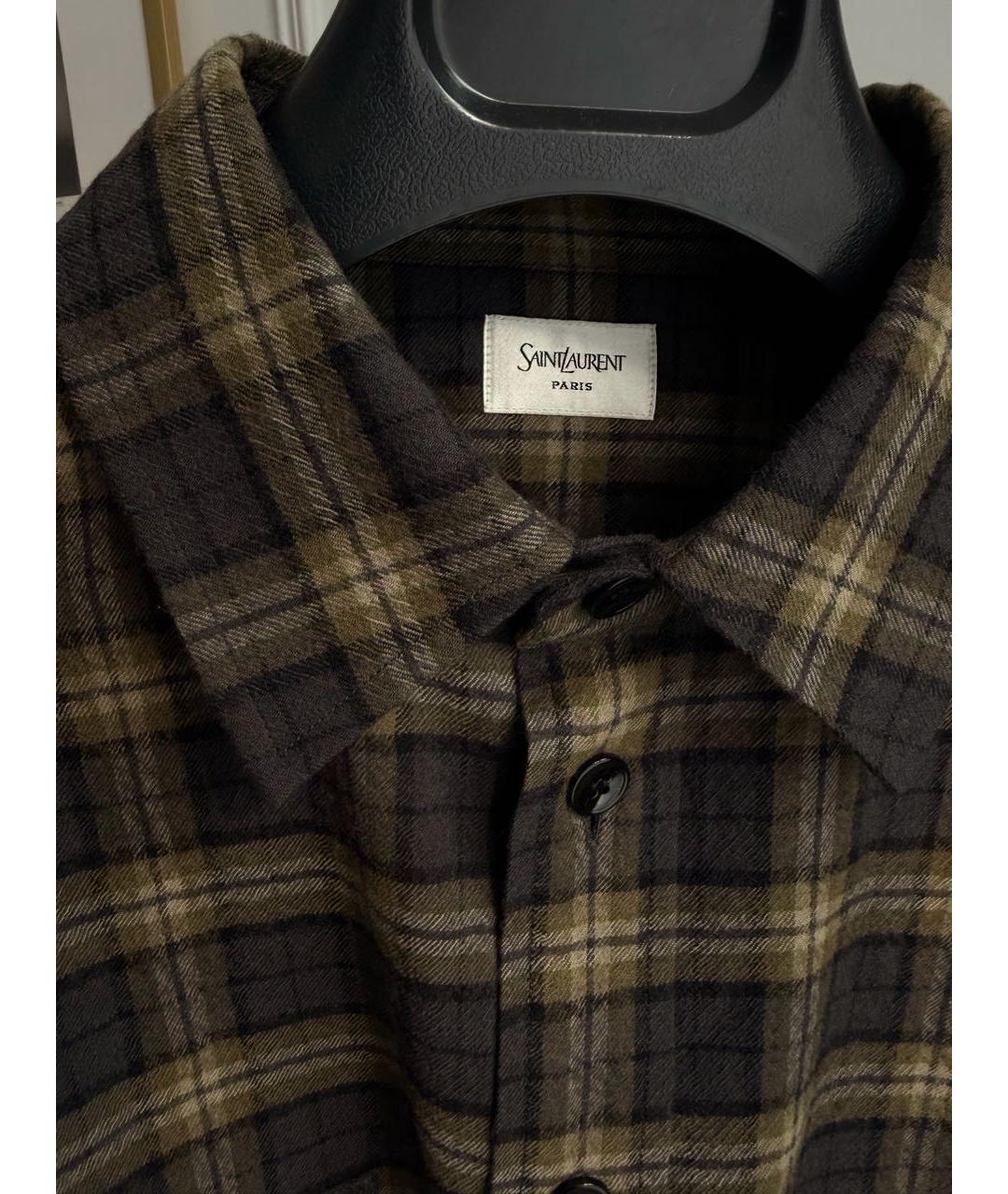 SAINT LAURENT Шерстяная кэжуал рубашка, фото 4
