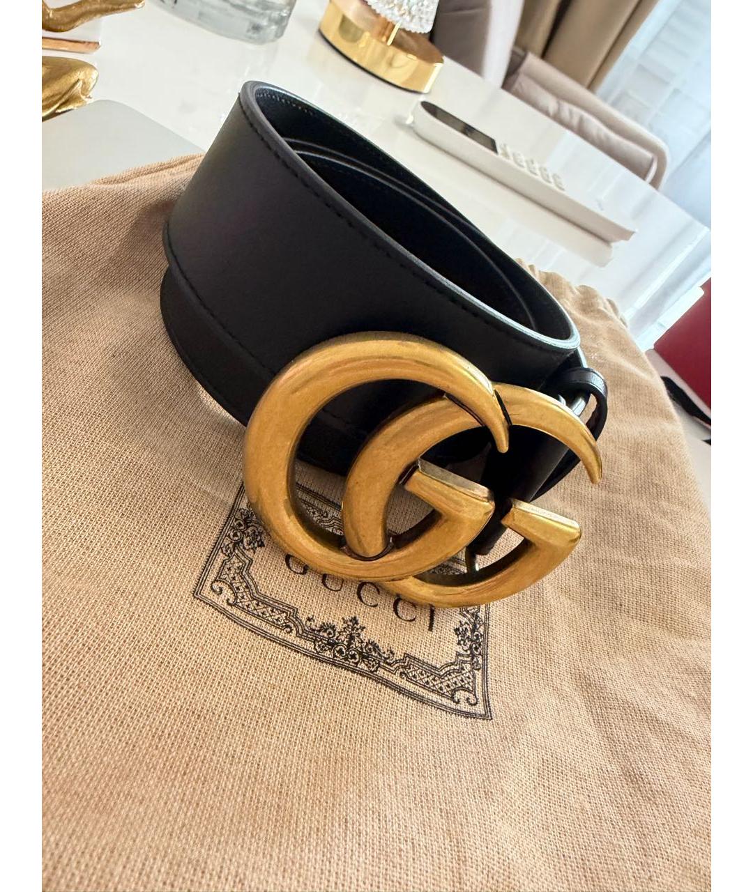 GUCCI Черный кожаный ремень, фото 4