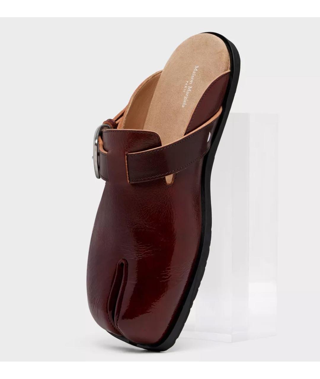 MAISON MARGIELA Бордовые кожаные туфли, фото 2