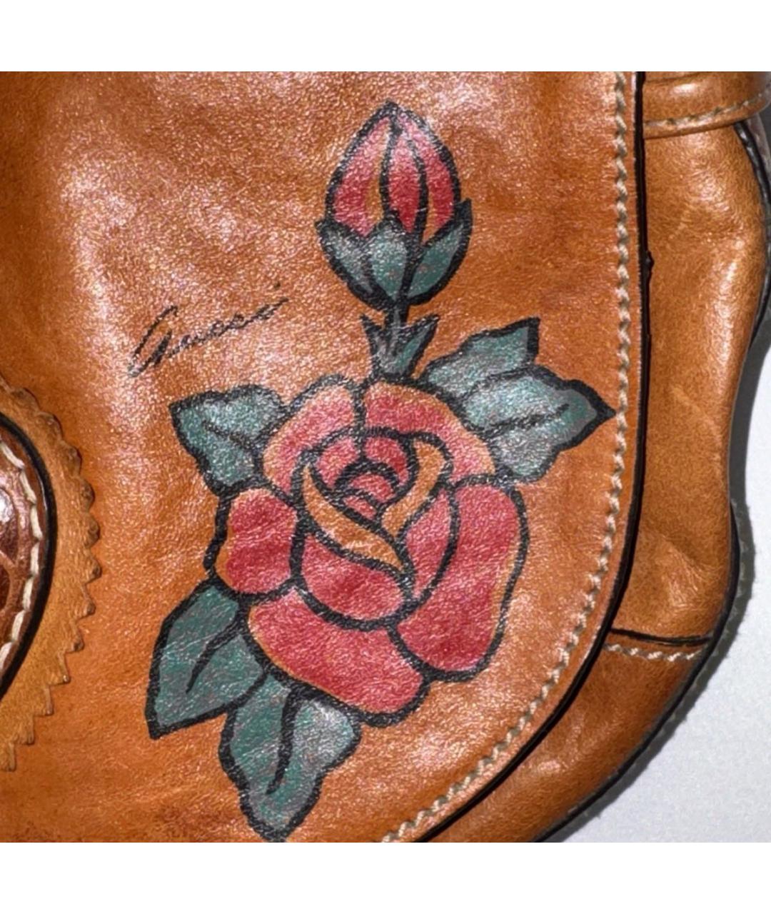 GUCCI Коричневая кожаная сумка через плечо, фото 6