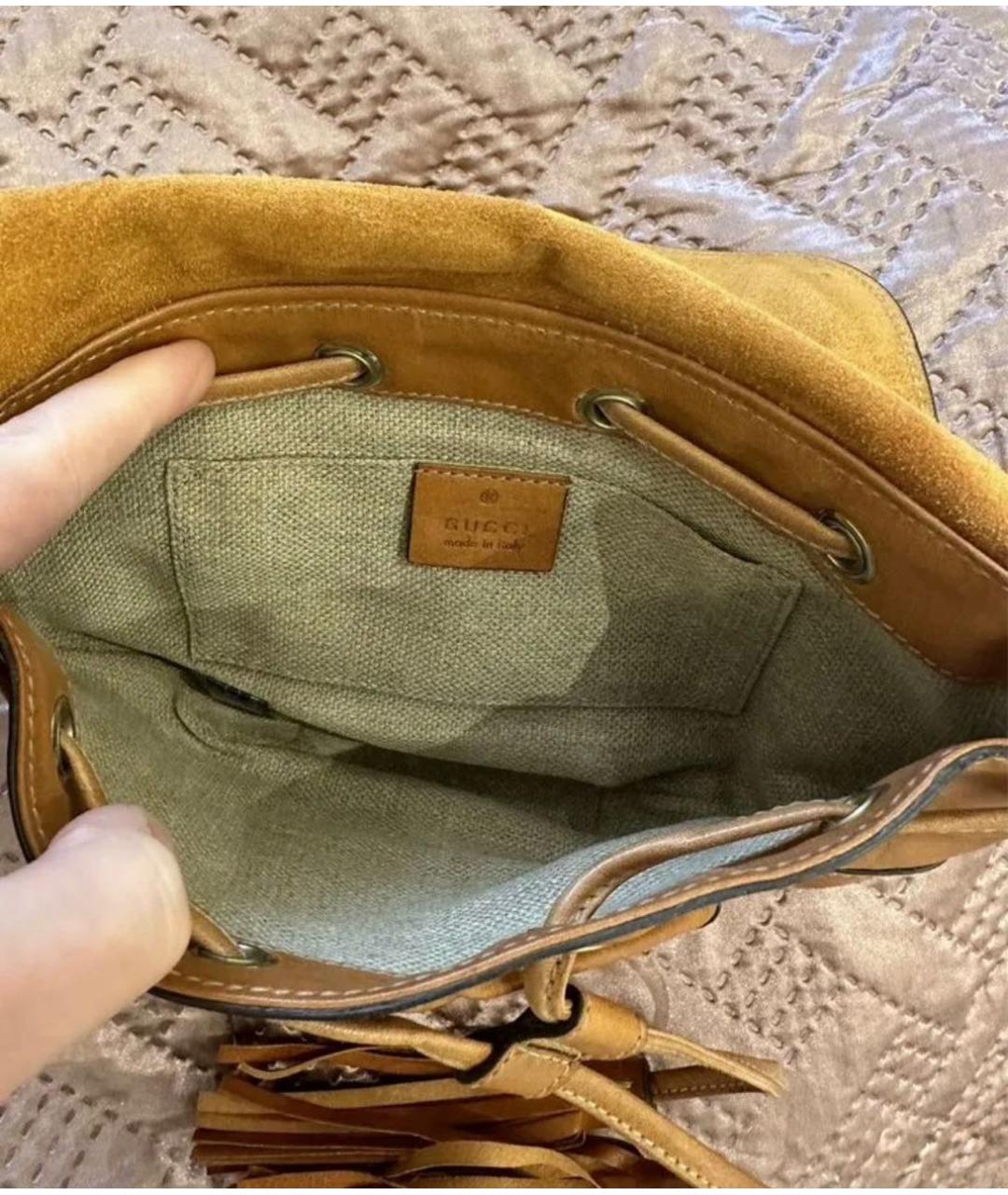 GUCCI Коричневая кожаная сумка через плечо, фото 2