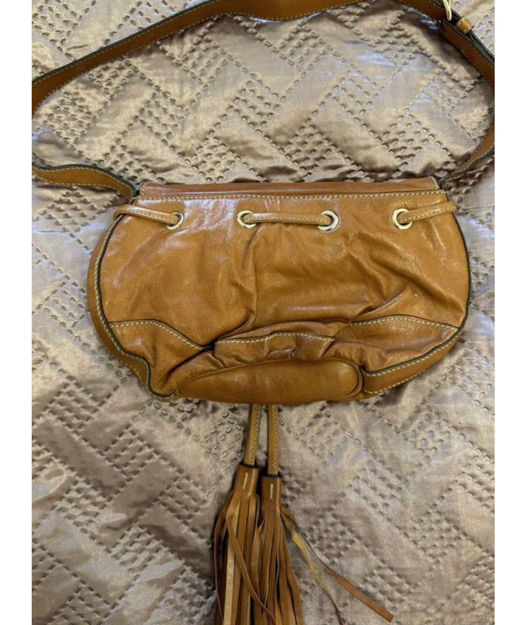 GUCCI Коричневая кожаная сумка через плечо, фото 3