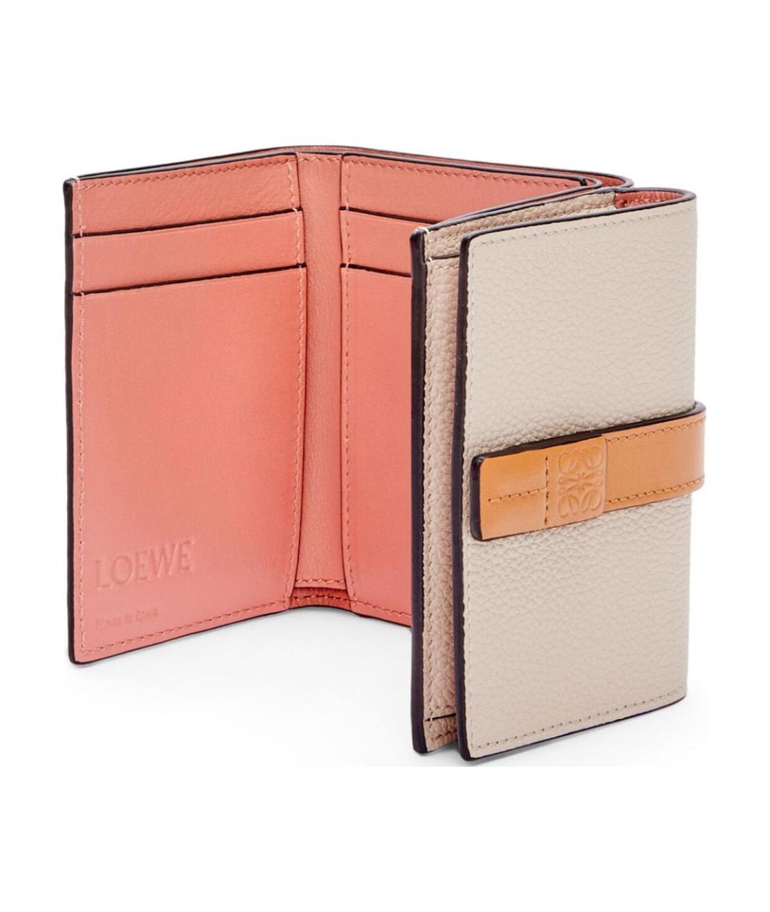 LOEWE Бежевый кожаный кошелек, фото 3