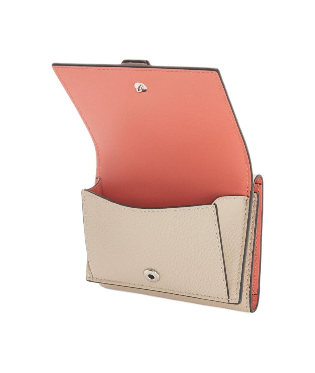 LOEWE Бежевый кожаный кошелек, фото 4