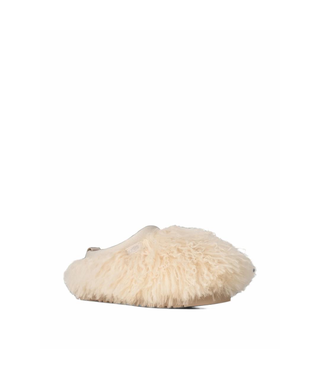 UGG Бежевые кожаные сабо, фото 4
