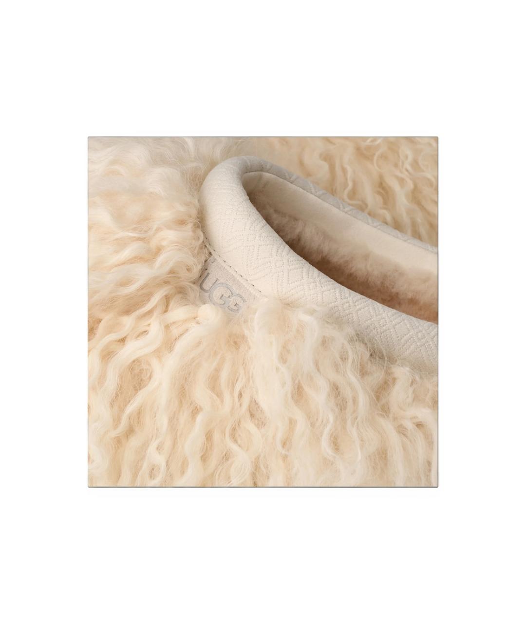 UGG Бежевые кожаные сабо, фото 2