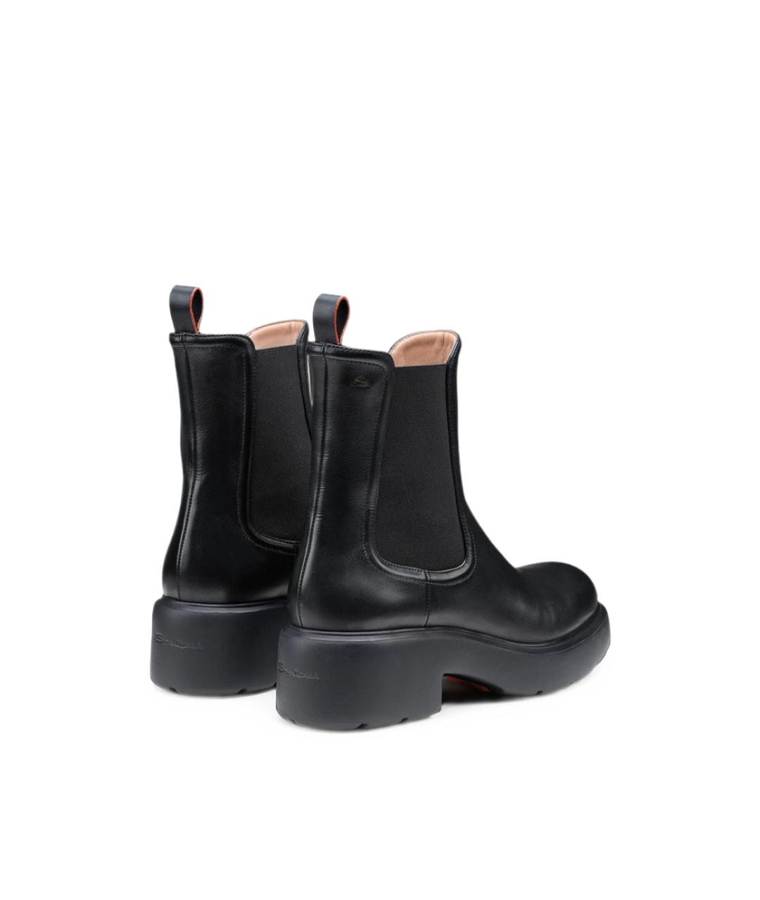 SANTONI Черные кожаные ботинки, фото 3