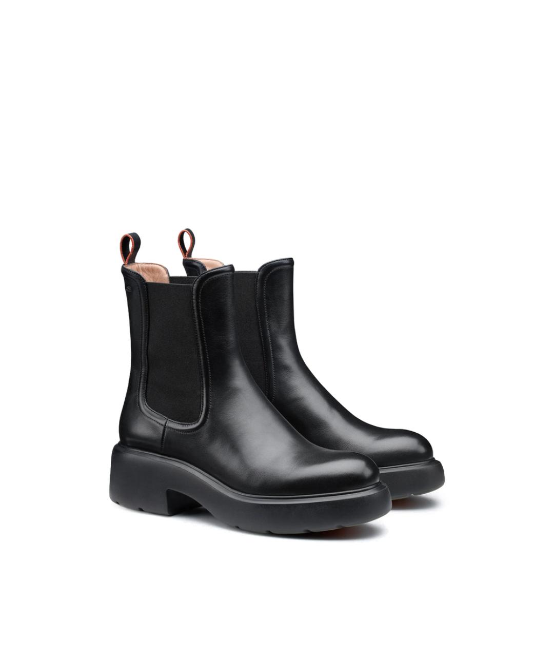 SANTONI Черные кожаные ботинки, фото 5