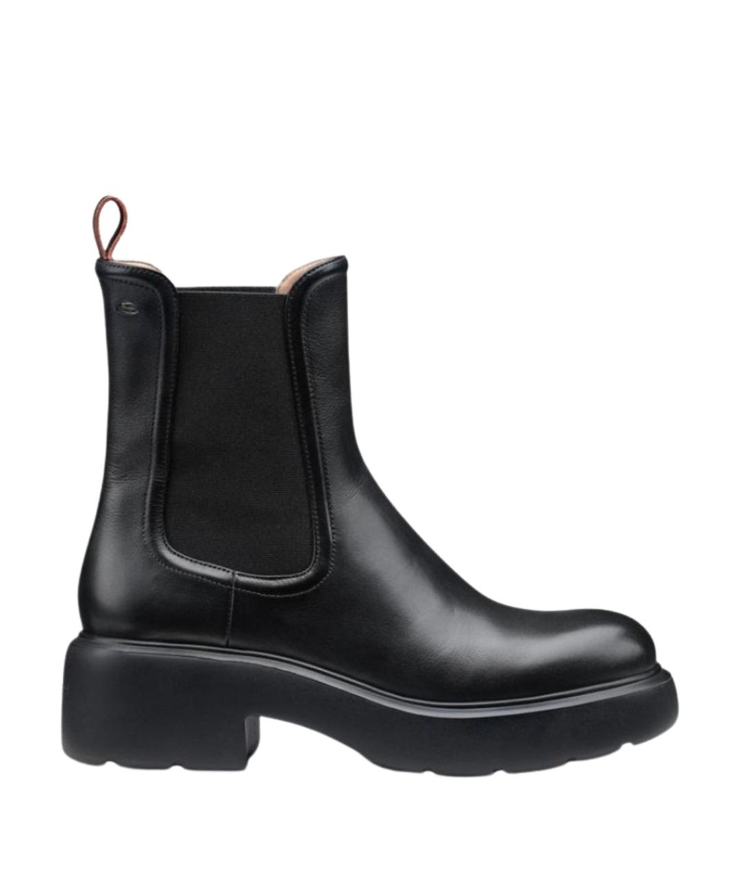 SANTONI Черные кожаные ботинки, фото 1