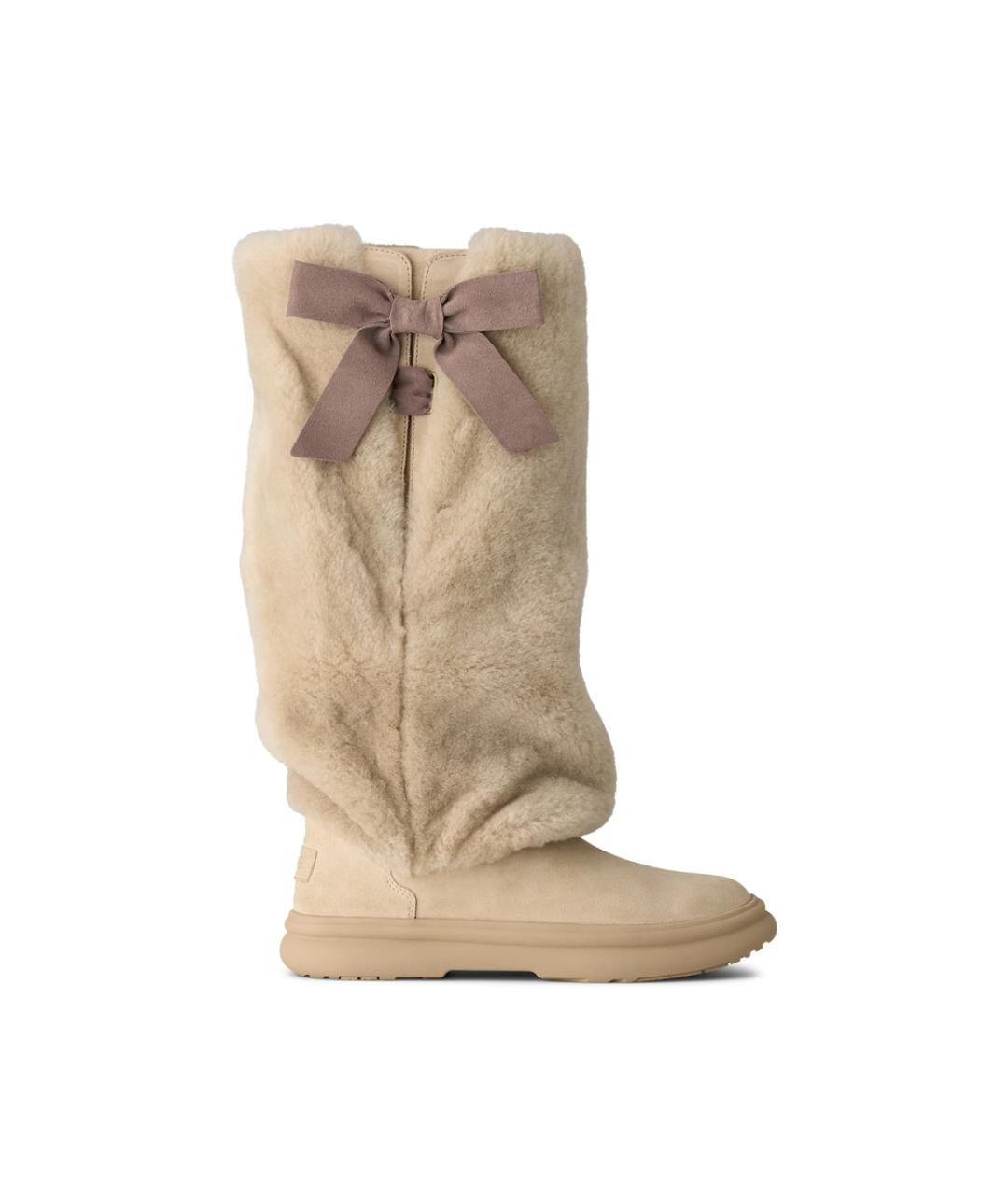 UGG Бежевые замшевые сапоги, фото 4