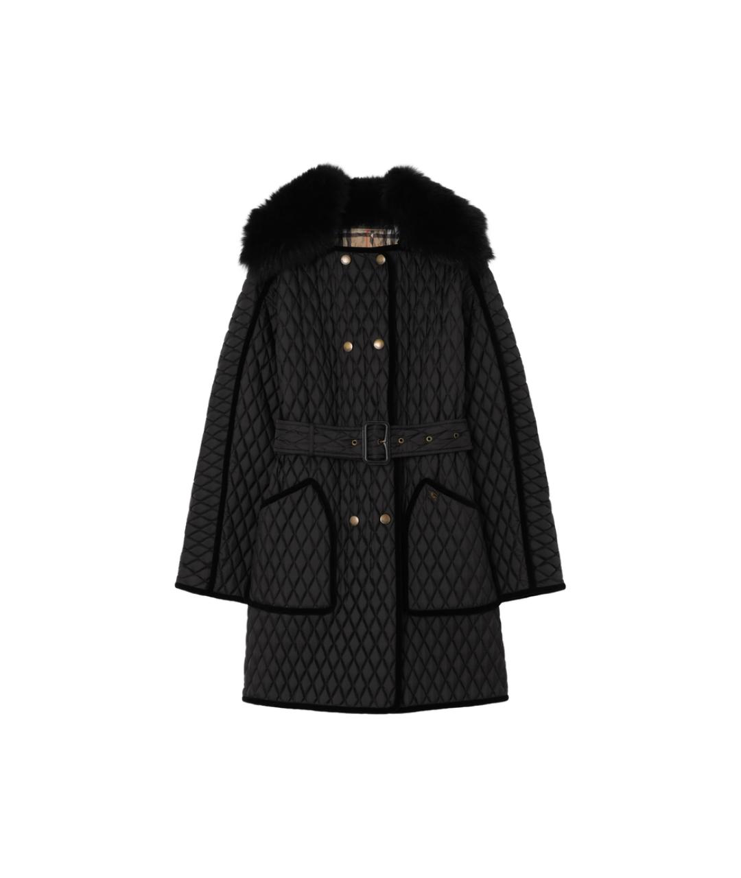 BURBERRY Черное полиэстеровое пальто, фото 2