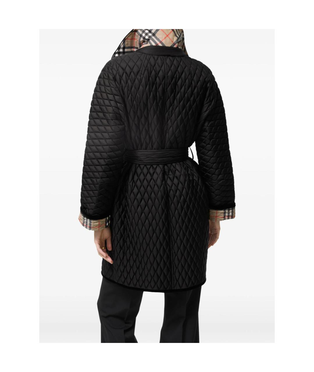 BURBERRY Черное полиэстеровое пальто, фото 5