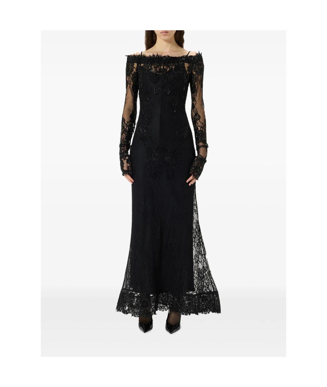 BLUMARINE Черное полиамидовое вечернее платье, фото 5