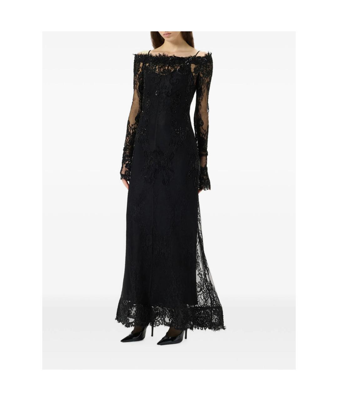 BLUMARINE Черное полиамидовое вечернее платье, фото 3
