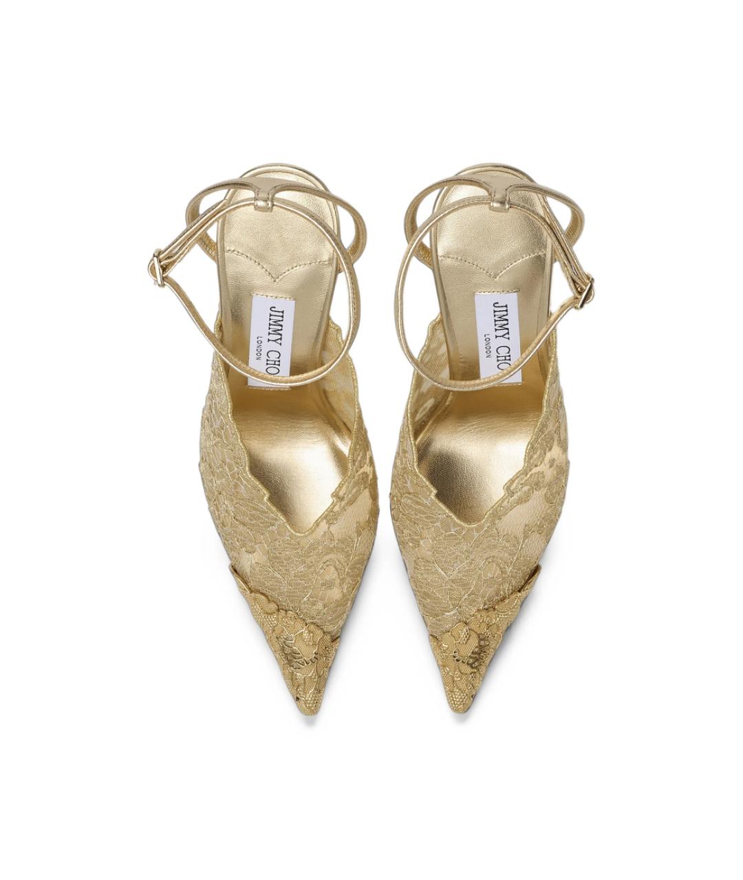 JIMMY CHOO Золотые кожаные туфли, фото 4