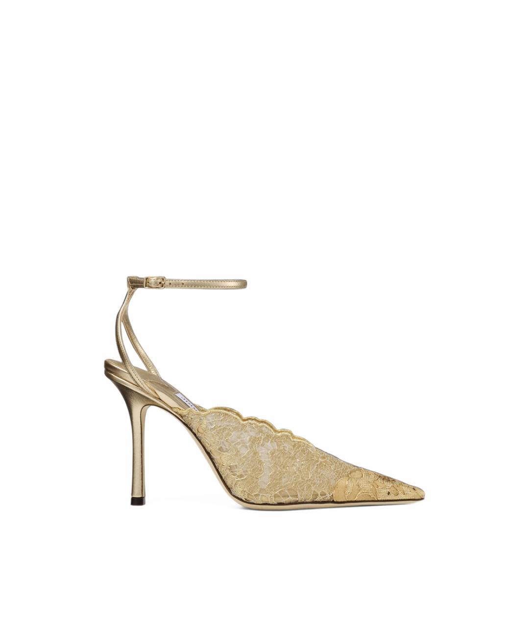 JIMMY CHOO Золотые кожаные туфли, фото 1