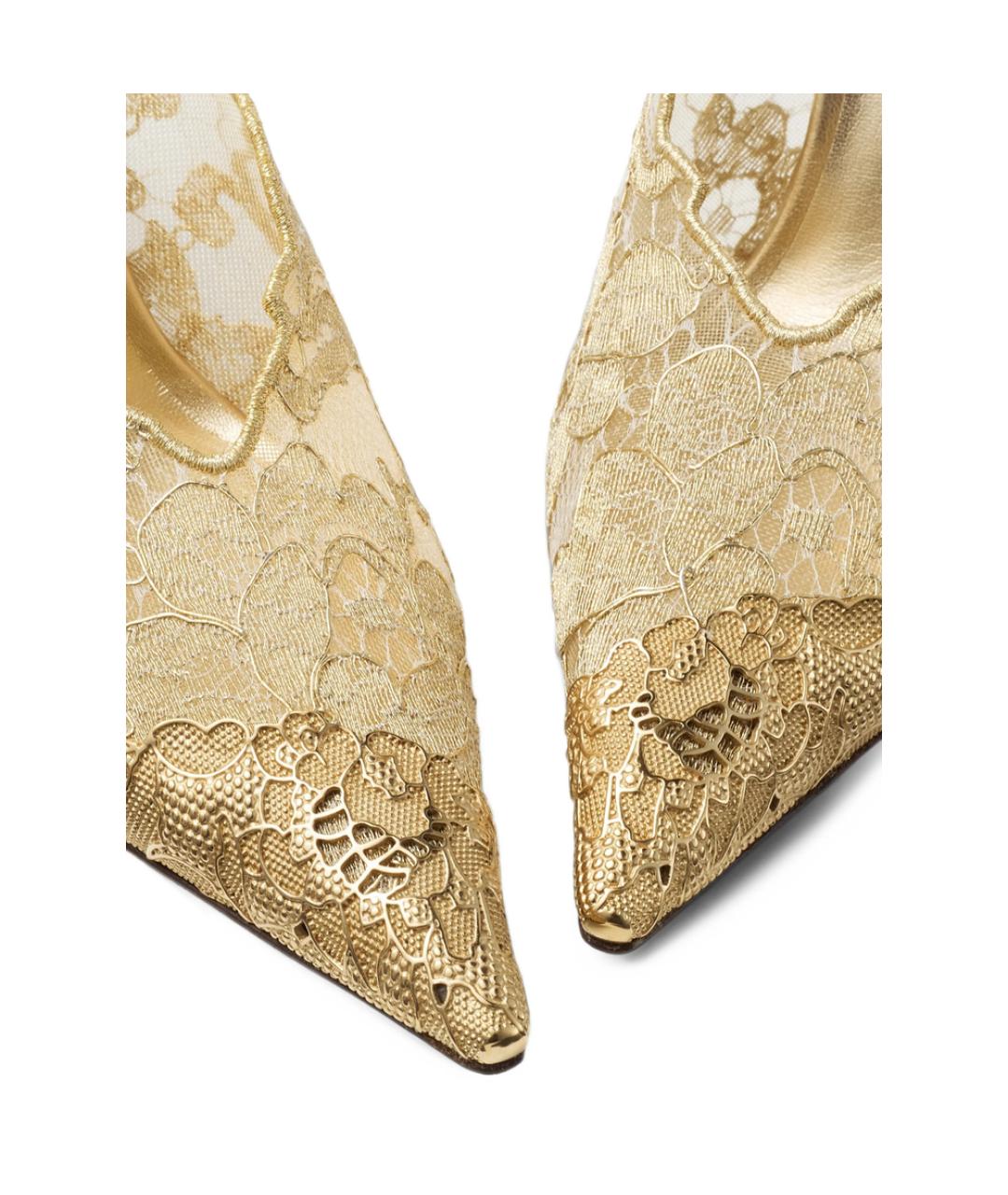 JIMMY CHOO Золотые кожаные туфли, фото 3