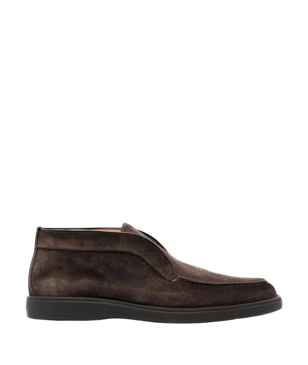 SANTONI Коричневые замшевые лоферы, фото 1