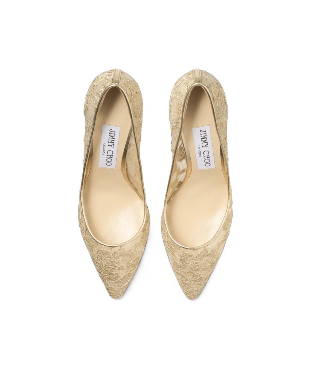 JIMMY CHOO Золотые текстильные туфли, фото 2
