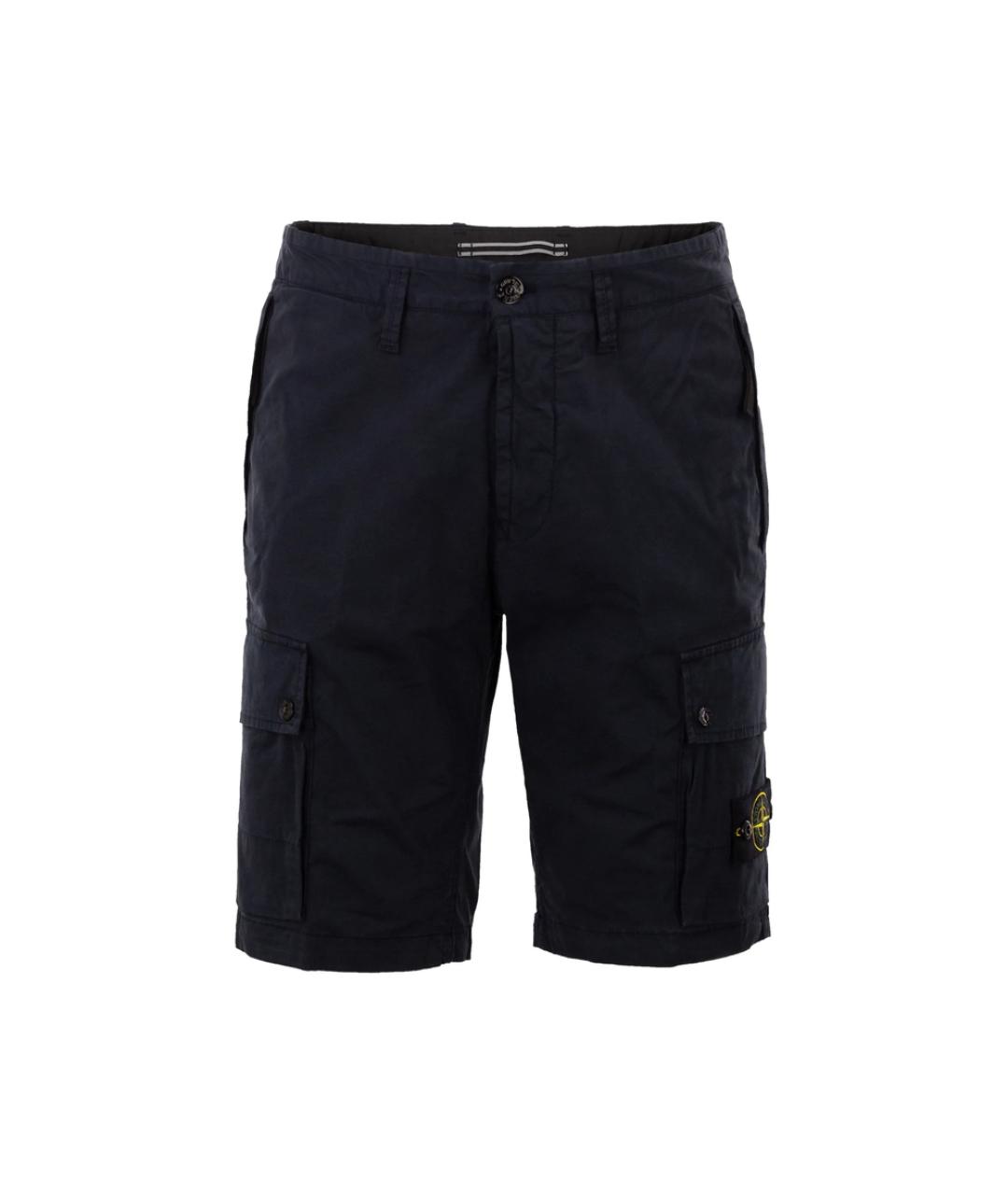 STONE ISLAND Темно-синие хлопковые шорты, фото 5