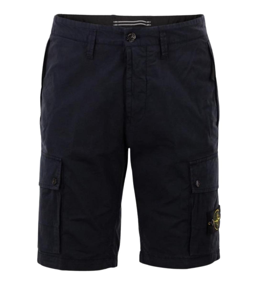 STONE ISLAND Темно-синие хлопковые шорты, фото 1