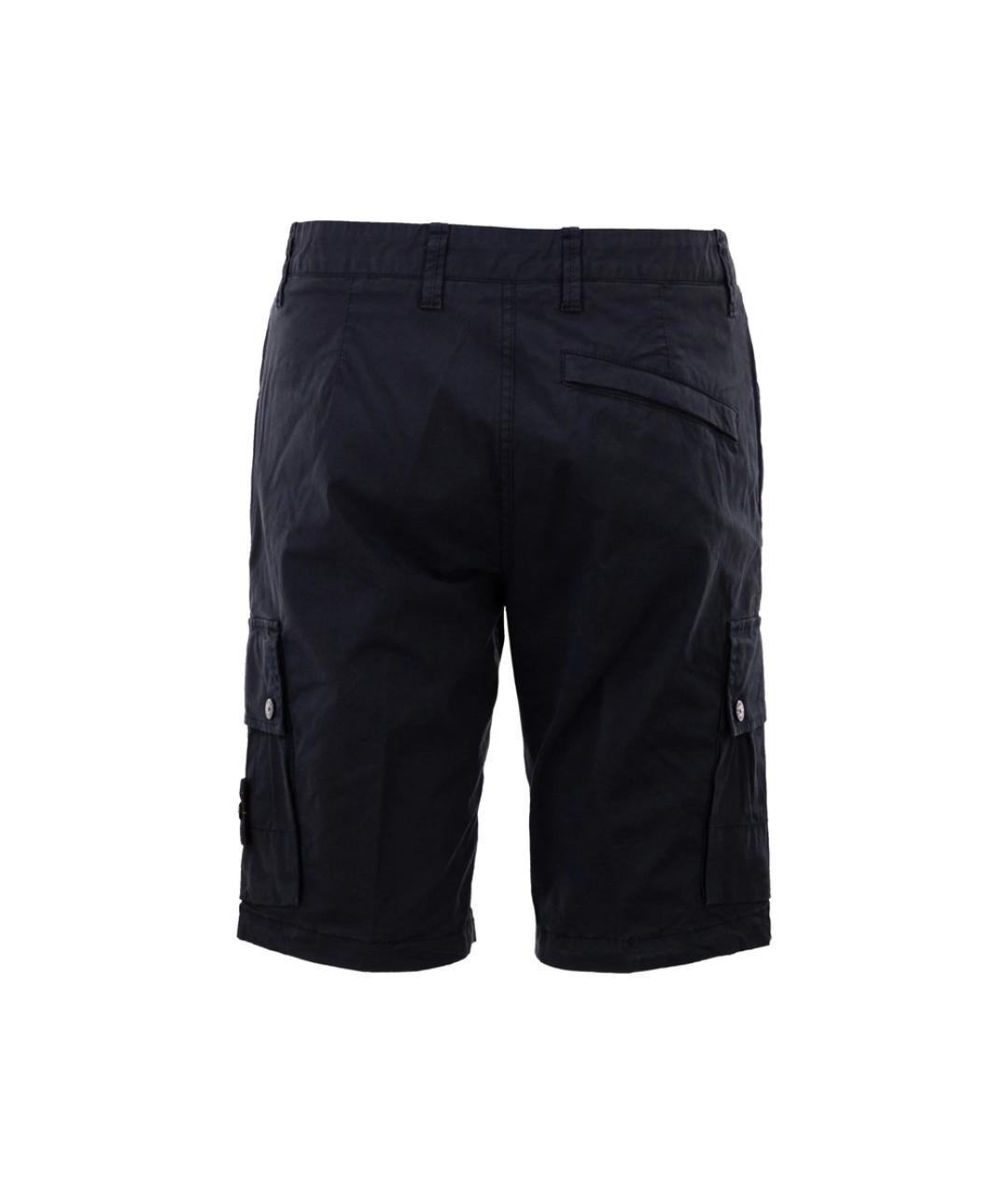 STONE ISLAND Темно-синие хлопковые шорты, фото 4