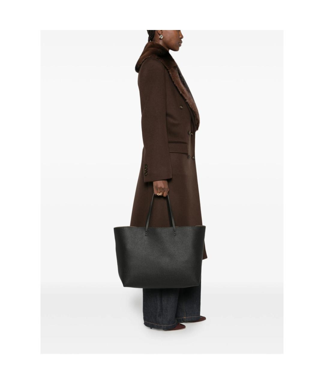 FENDI Черная кожаная сумка тоут, фото 3