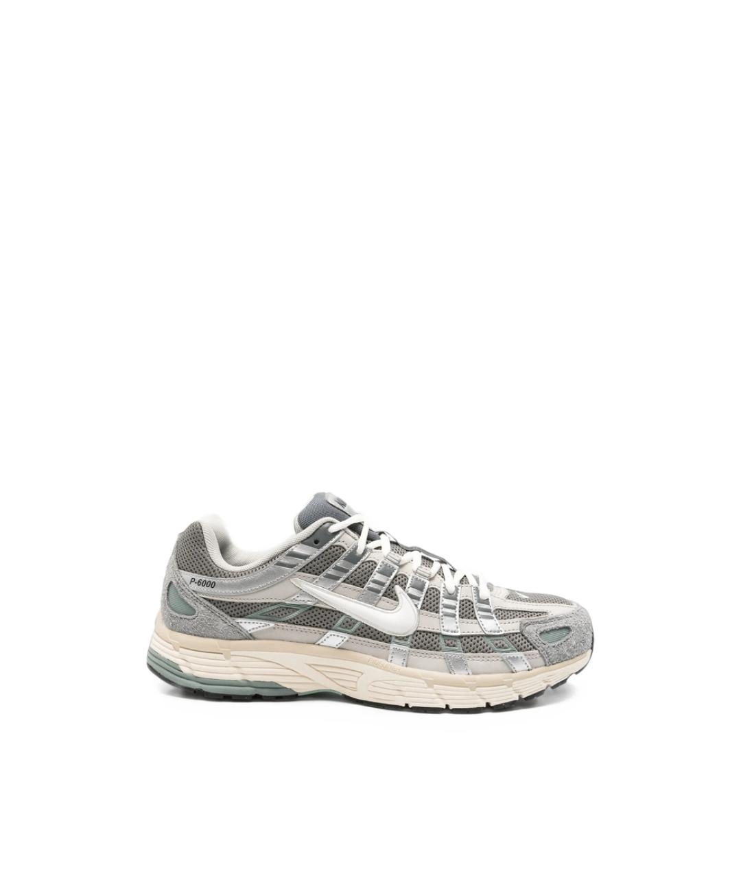 NIKE Серые кожаные низкие кроссовки / кеды, фото 1