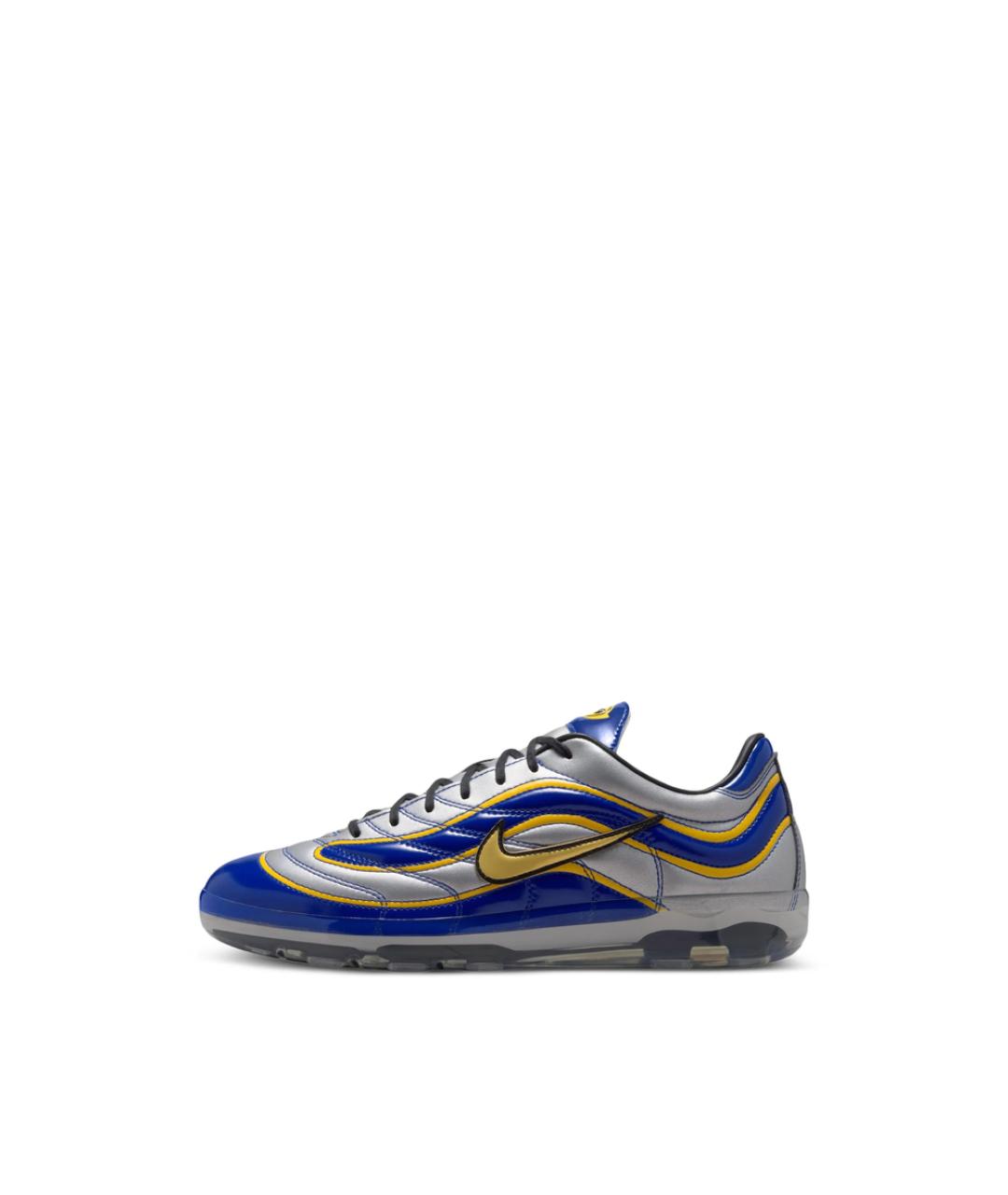 NIKE Серебряные кожаные низкие кроссовки / кеды, фото 2