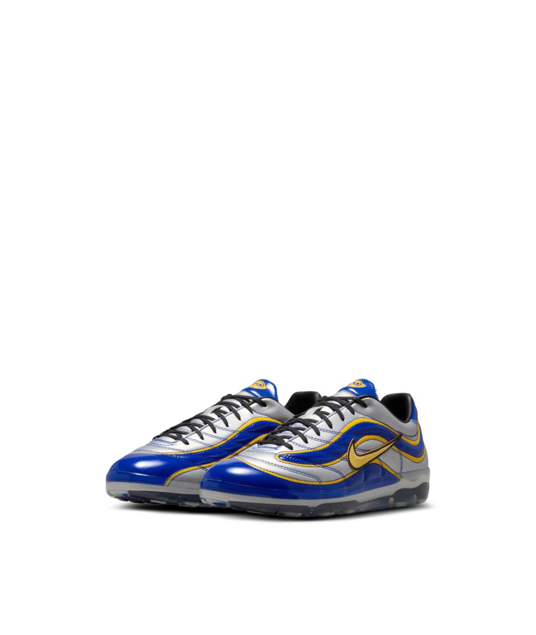 NIKE Серебряные кожаные низкие кроссовки / кеды, фото 3