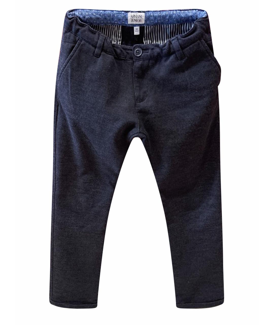 ARMANI JUNIOR Темно-синие хлопковые брюки и шорты, фото 1
