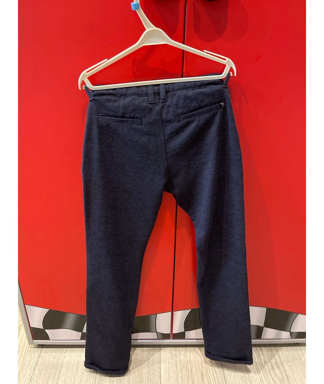 ARMANI JUNIOR Темно-синие хлопковые брюки и шорты, фото 2