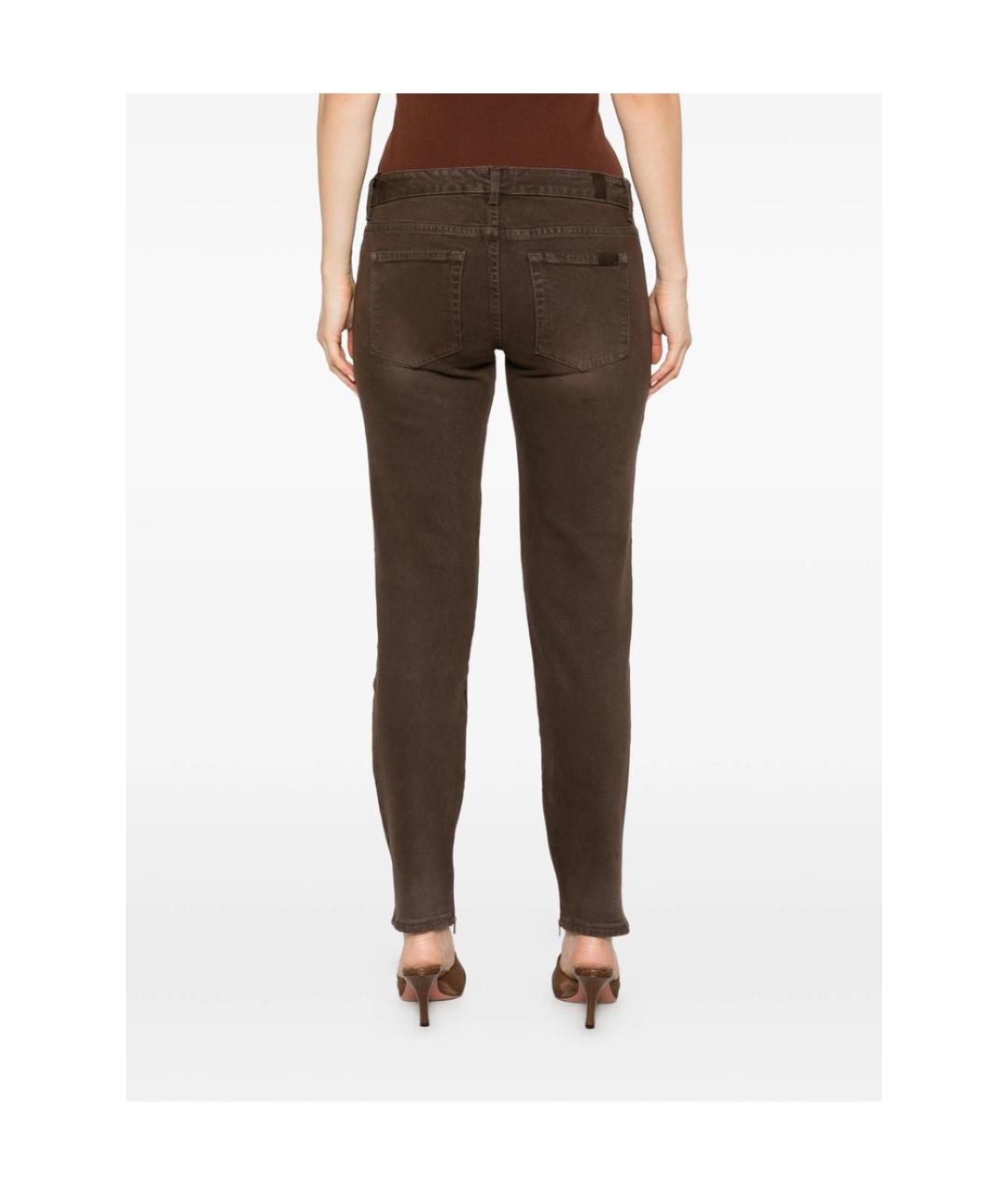 7 FOR ALL MANKIND Коричневые хлопковые джинсы слим, фото 2