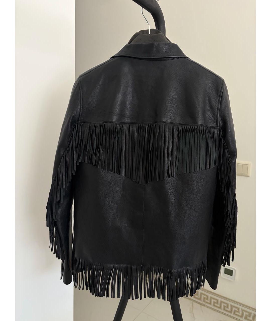 SAINT LAURENT Черная кожаная куртка, фото 2