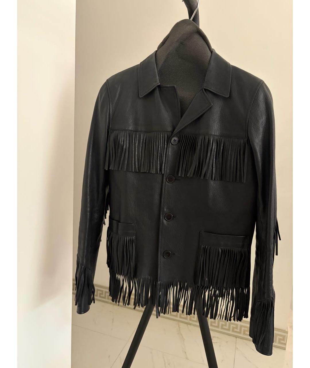 SAINT LAURENT Черная кожаная куртка, фото 8