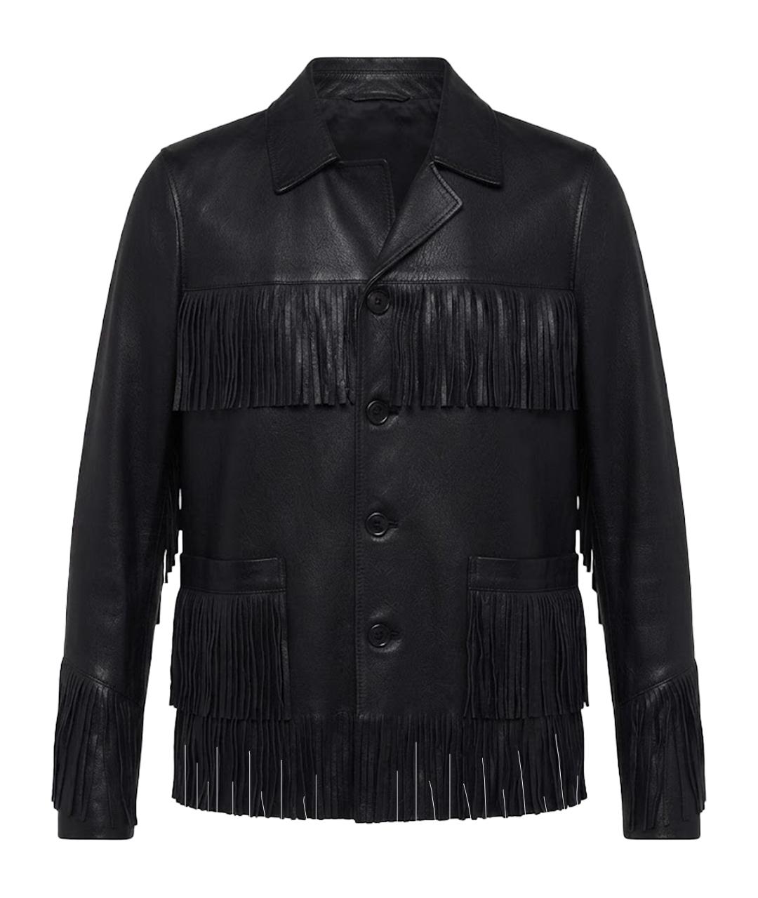 SAINT LAURENT Черная кожаная куртка, фото 1
