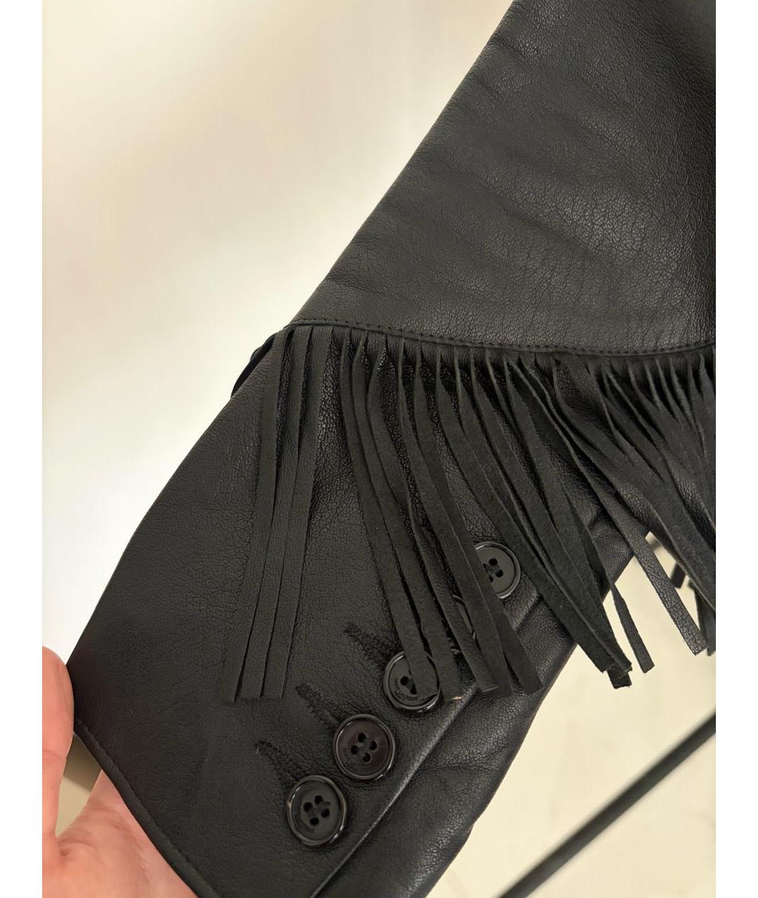 SAINT LAURENT Черная кожаная куртка, фото 4