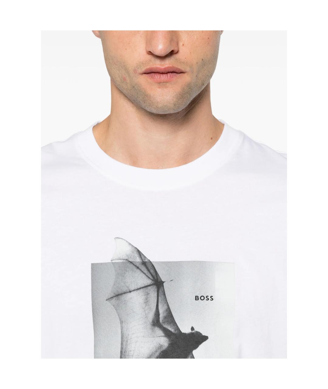 HUGO BOSS Белая хлопковая футболка, фото 5