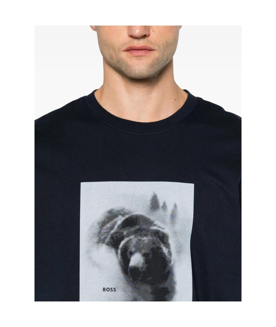 HUGO BOSS Синяя хлопковая футболка, фото 5