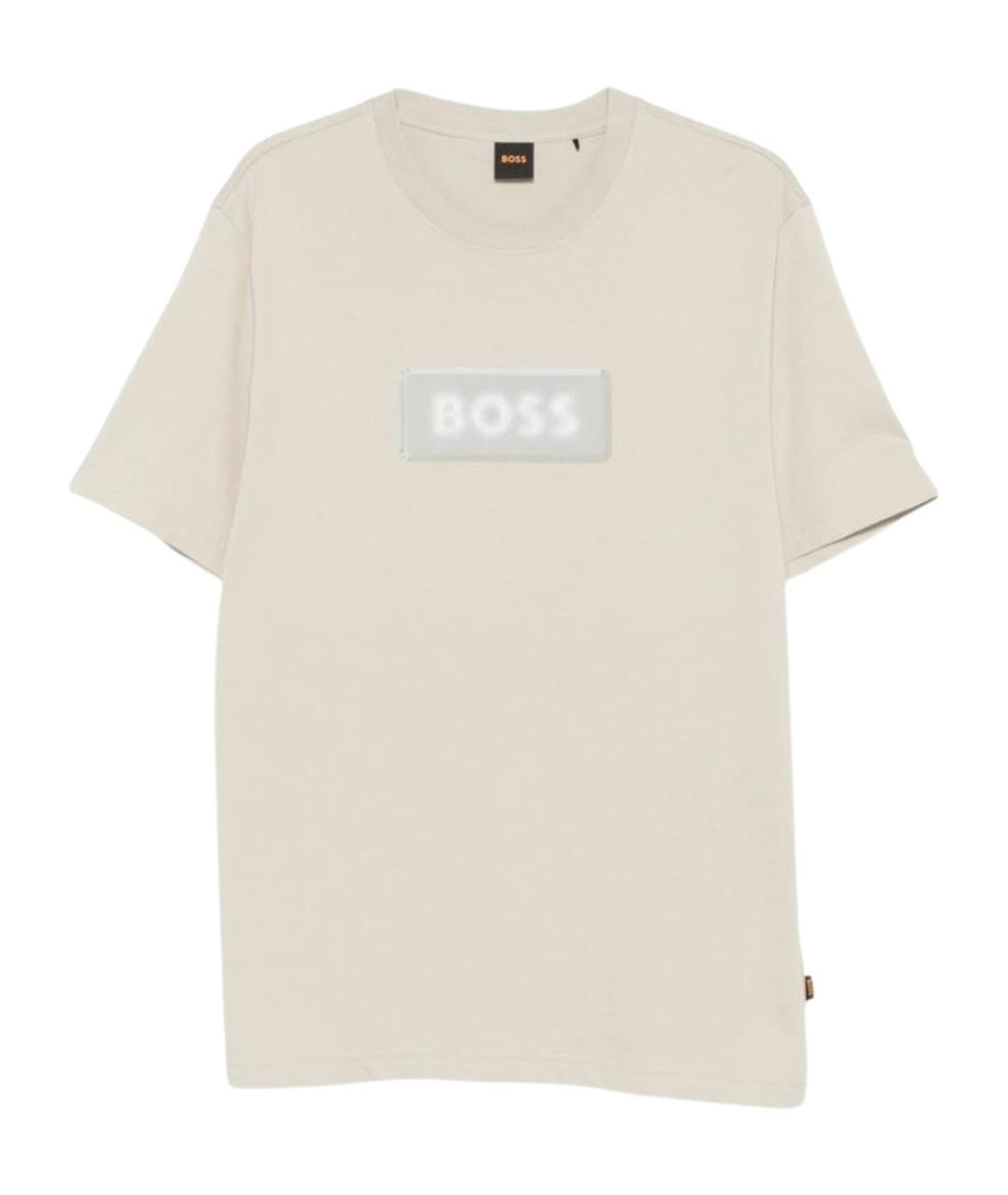 HUGO BOSS Бежевая хлопковая футболка, фото 1