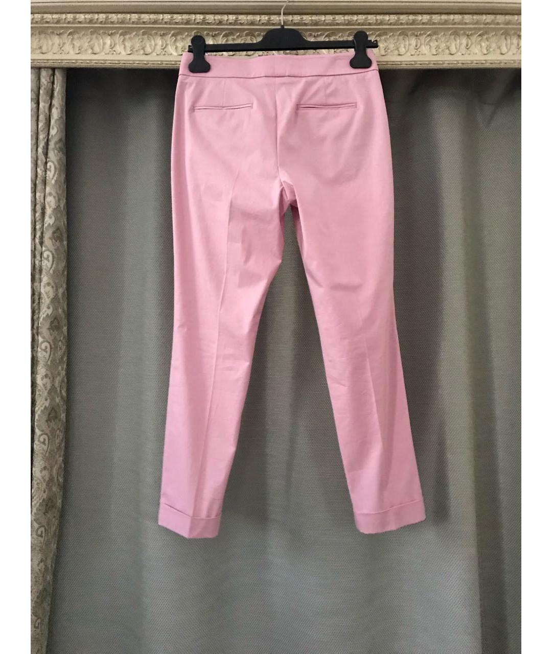 ETRO Розовые хлопко-эластановые брюки узкие, фото 2