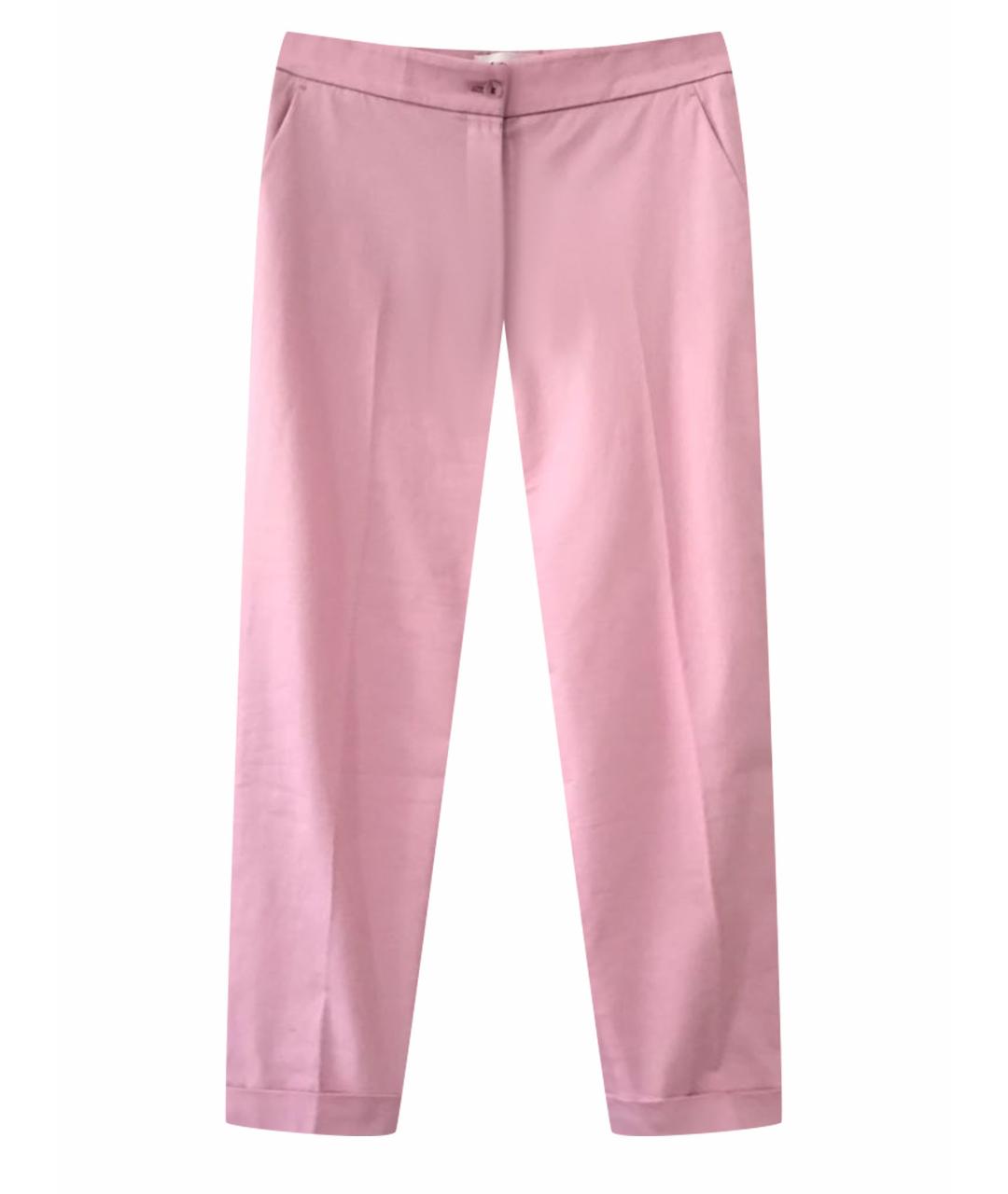 ETRO Розовые хлопко-эластановые брюки узкие, фото 1