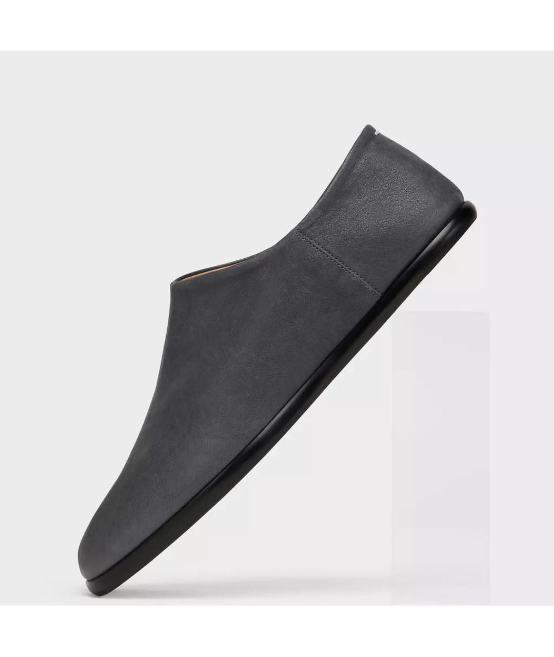 MAISON MARGIELA Серые кожаные низкие ботинки, фото 7