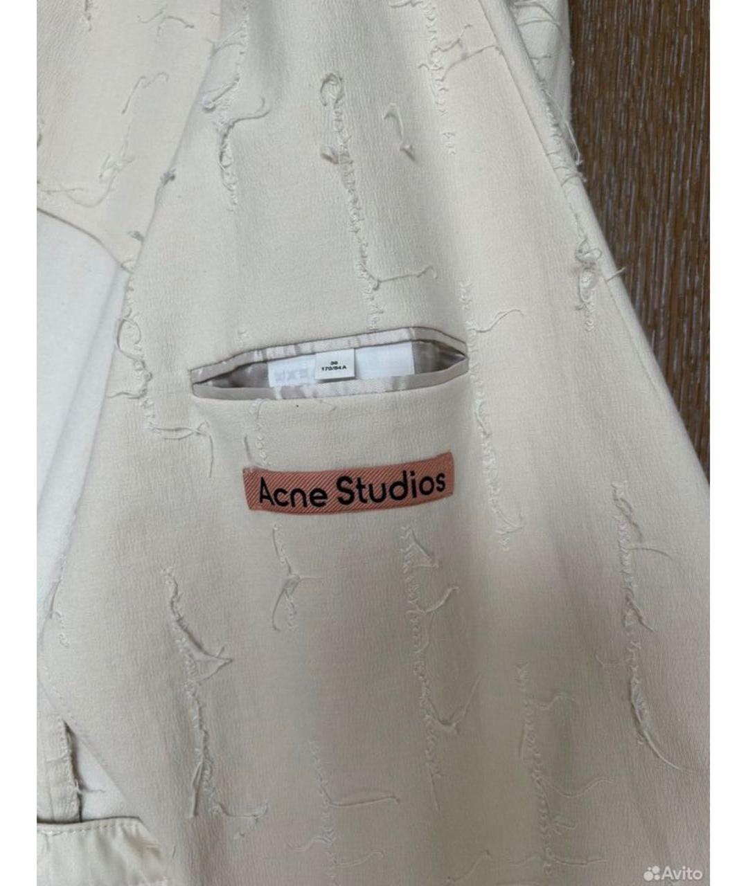 ACNE STUDIOS Белый хлопковый жакет/пиджак, фото 3