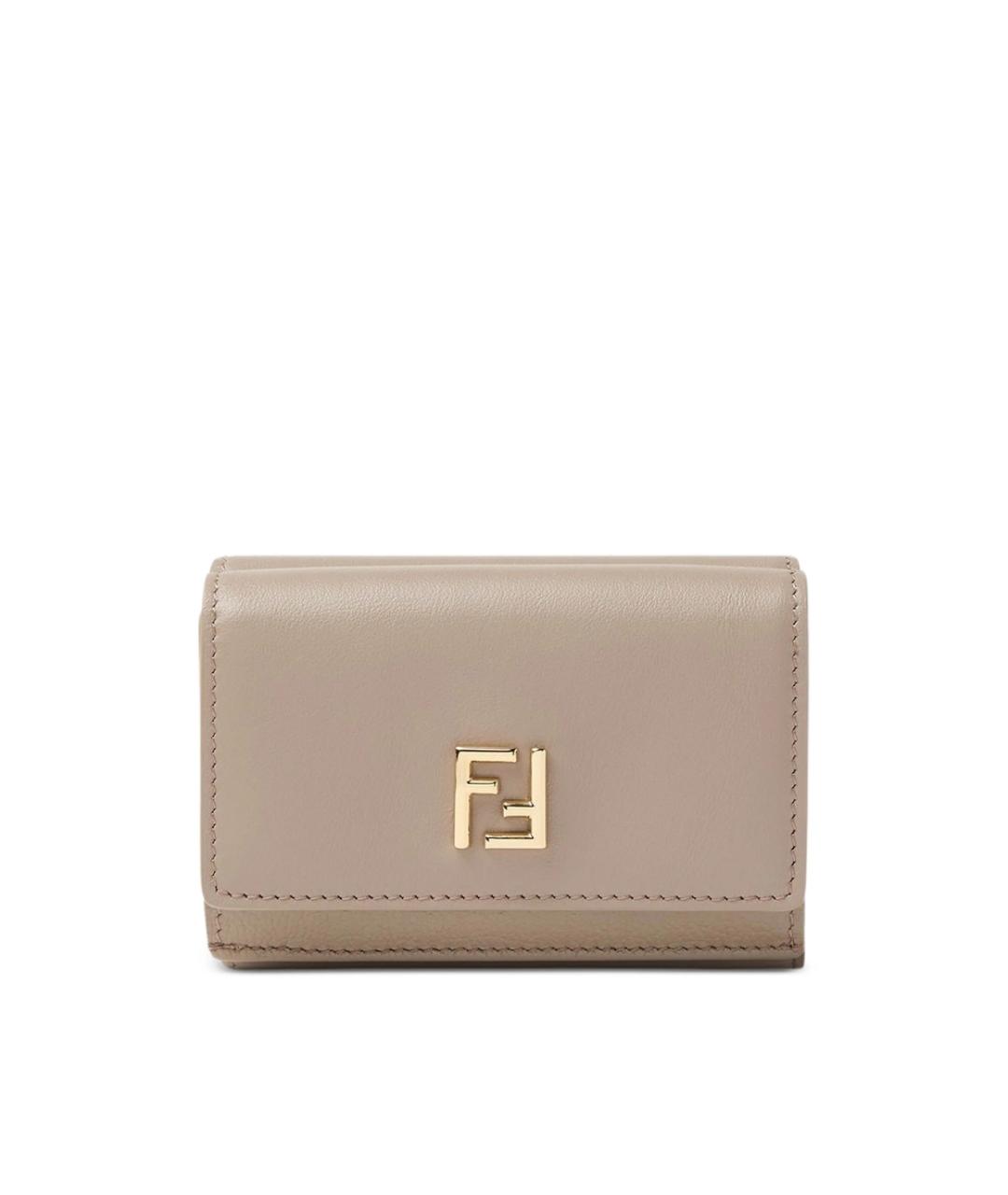 FENDI Бежевый кожаный кошелек, фото 1