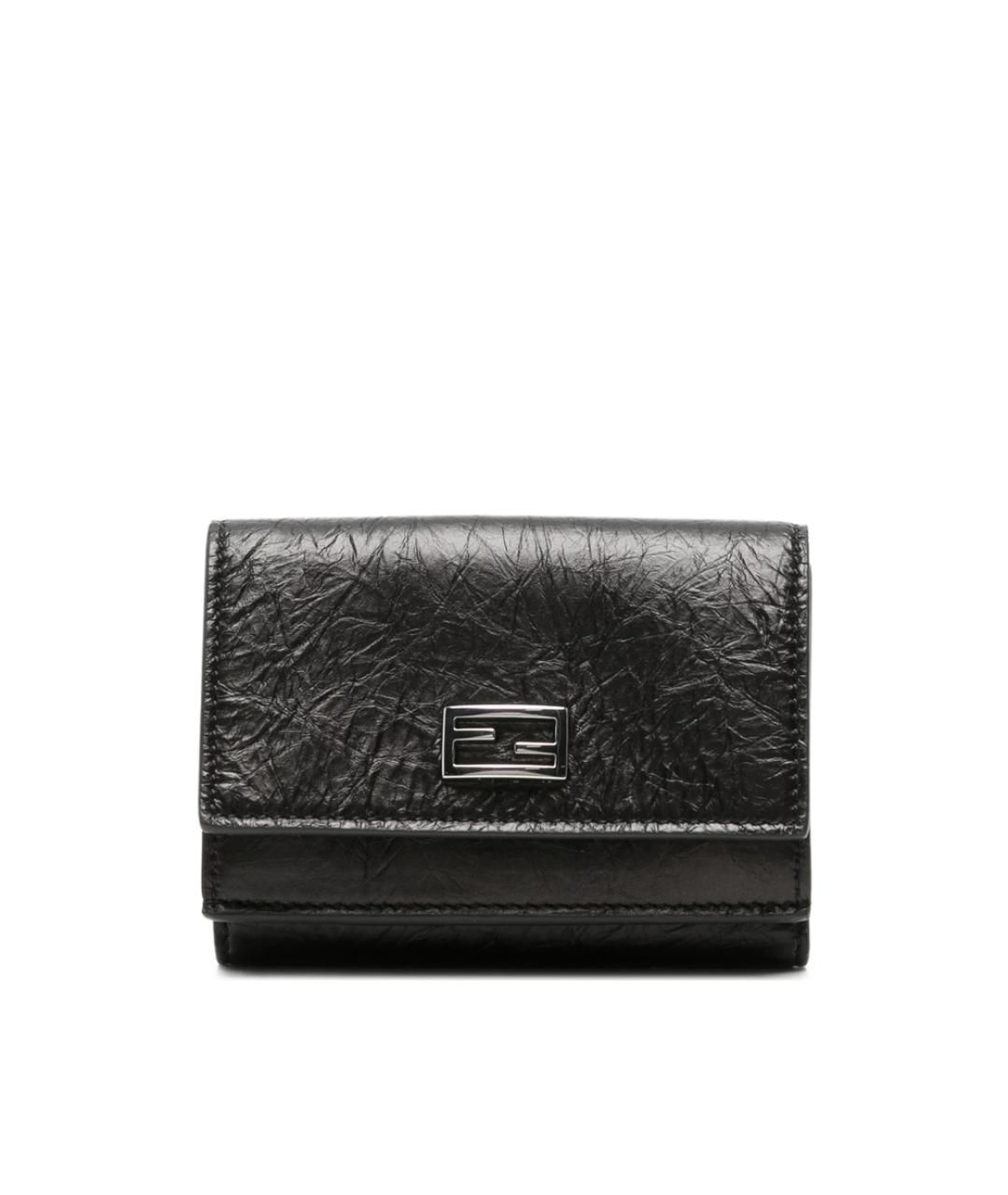 FENDI Черный кожаный кошелек, фото 1
