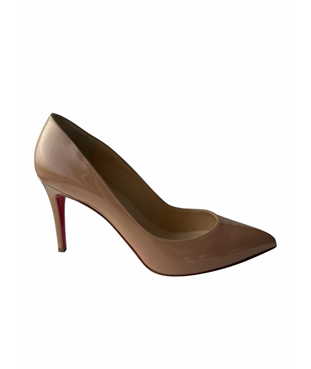 CHRISTIAN LOUBOUTIN Бежевые туфли из лакированной кожи, фото 7