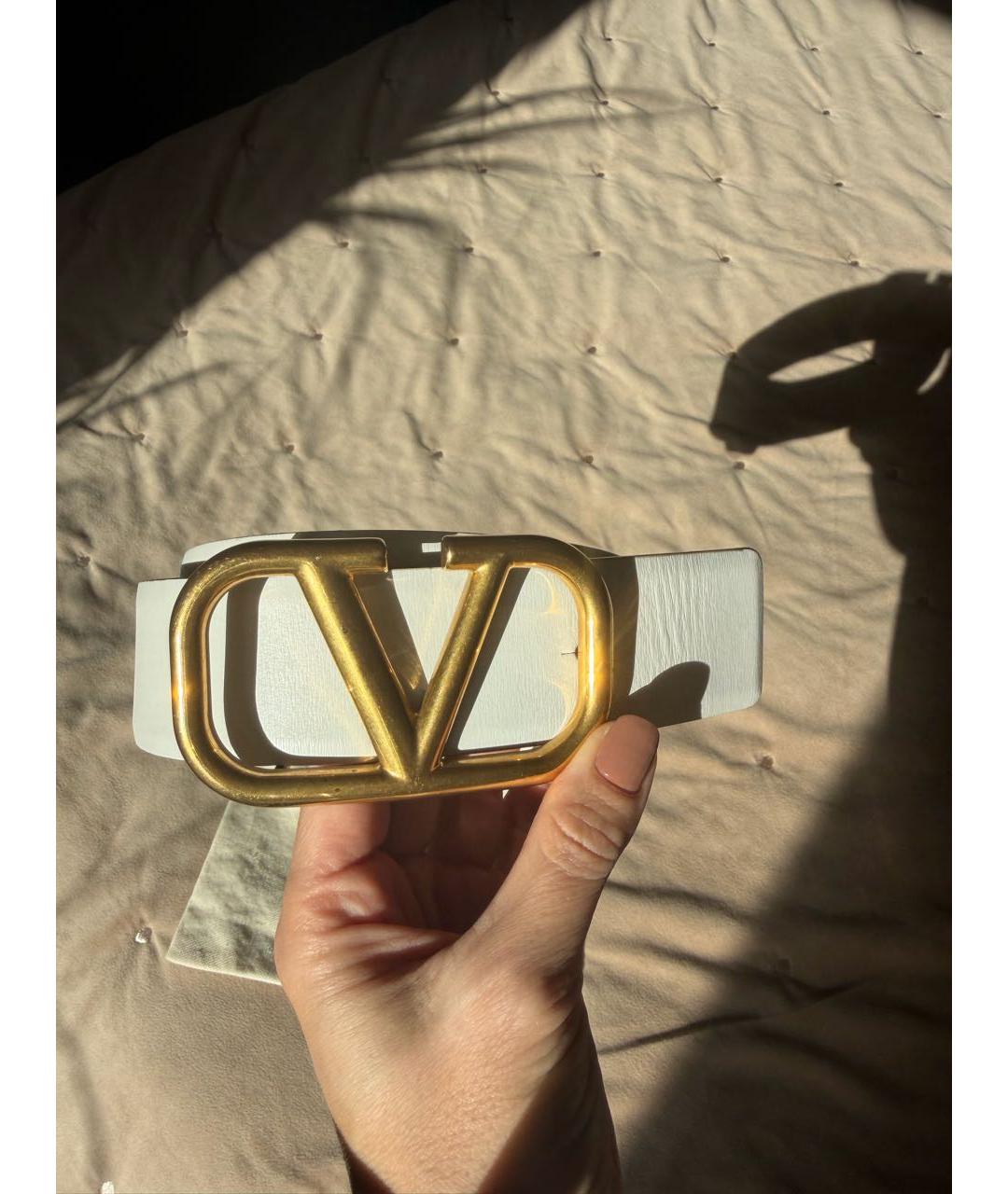 VALENTINO Белый кожаный ремень, фото 6