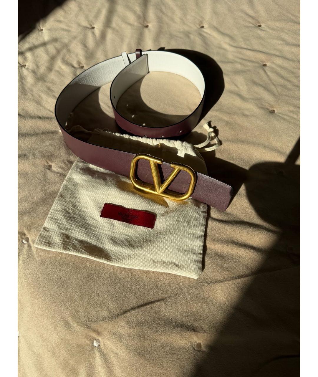 VALENTINO Белый кожаный ремень, фото 4