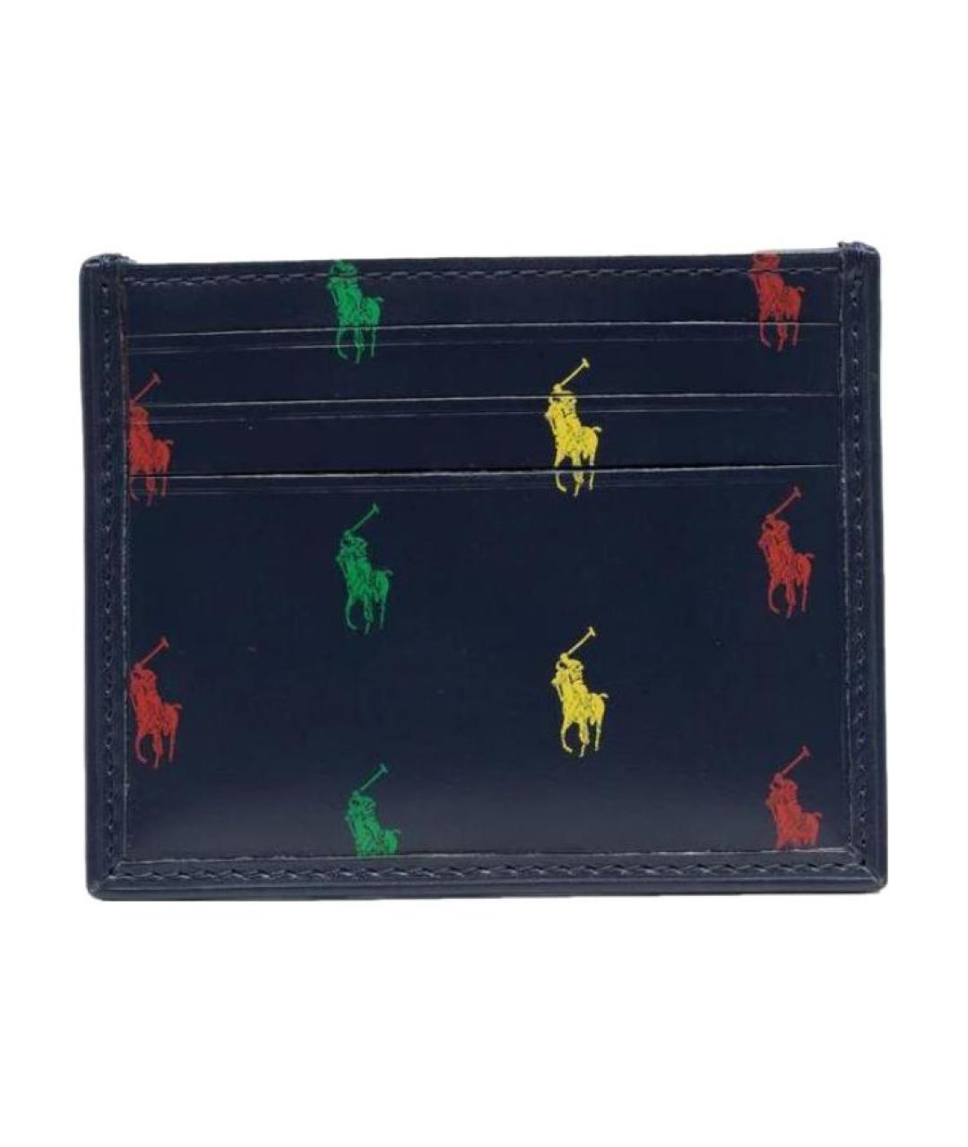 POLO RALPH LAUREN Синий кожаный кардхолдер, фото 1